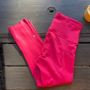 Lululemon Fast and Free High Rose Crop Leggings
